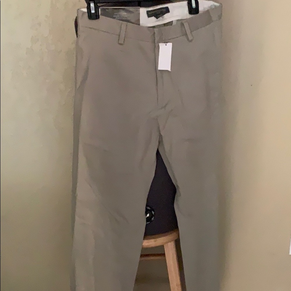 Banana Republic Gavin Flat-Front Khaki Pants